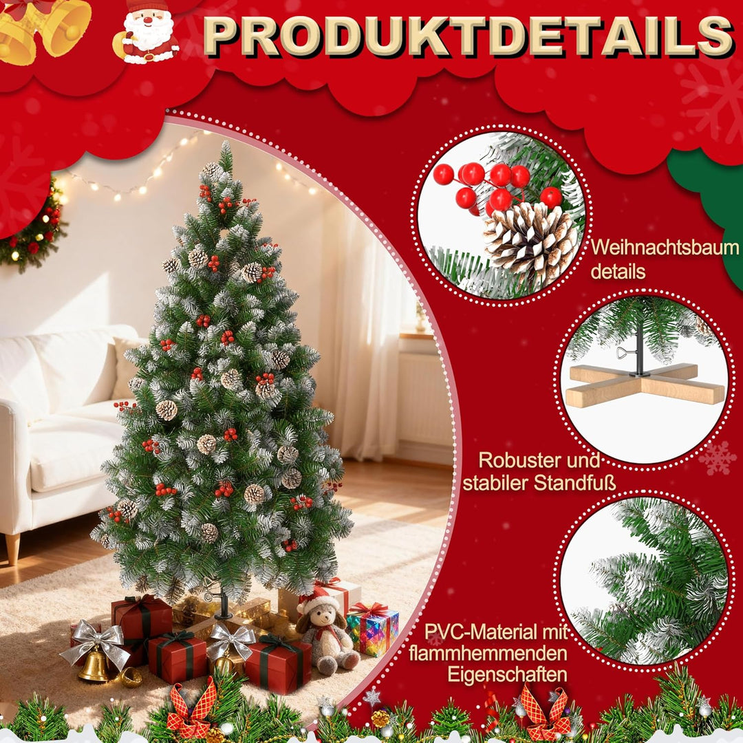VA-Cerulean Weihnachtsbaum Künstlicher,schwer entflammbar,Schnellaufbau,Weihnachtsdeko,Unechter Tann