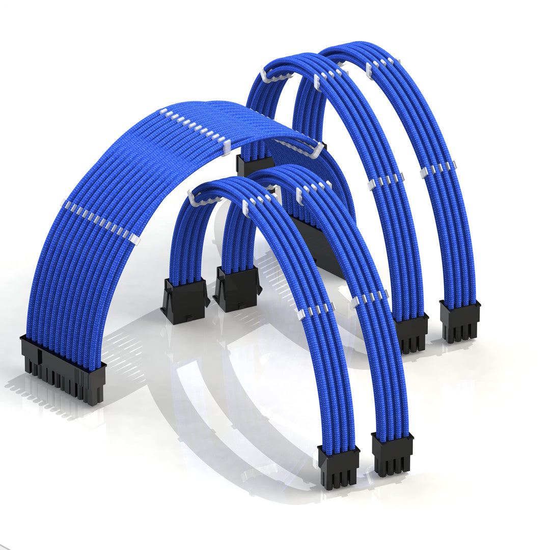 LINKUP - AVA 30cm PSU Kabelverlängerung Ummantelt GPU Nach Mass PC Stromversorgung mit Kamm-Kit┃1x 2