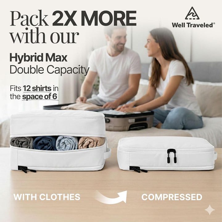 Deluxe Kompressions-Verpackungswürfel für Reisen, Platz maximieren im Gepäck, patentiertes HybridMax