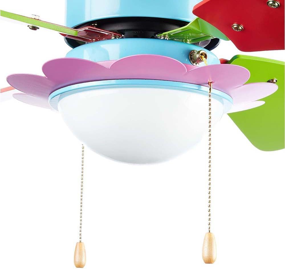 Orbegozo DC 62075 – Deckenventilator für Kinder, mit Licht, 4 Flügel, 50 W