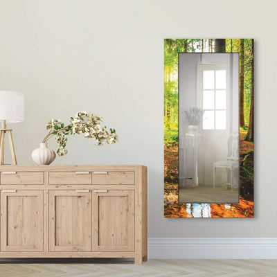 ARTLAND Ganzkörperspiegel mit Rahmen Holz 60x120 cm Wandspiegel zum Aufhängen Natur Landschaft Wald