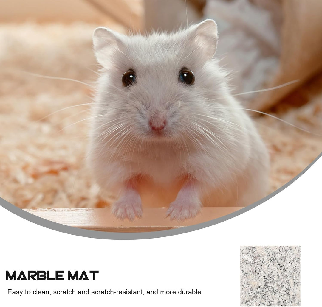 SHINEOFI 2 Stück-Pack Marmormatte aus Granit 9x9cm für Hamster und Chinchillas Kratzfestes und Wärme