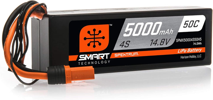 Spektrum 14.8V 5000mAh 4S 50C Smart Hardcase LiPo-Akku: IC5, SPMX50004S50H5