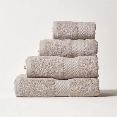Homescapes 2er Set Luxus Duschtuch Baumwolle 70x130 cm, Handtuch Hellgrau (Grau), 100% Ägyptische Ba
