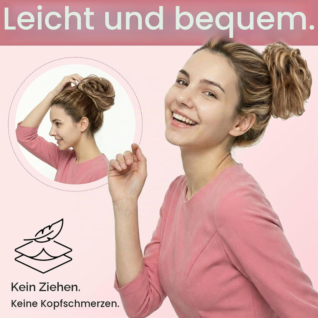 S-noilite Echthaar Messy Bun mit klammer Natürliches Haarteil für Dutt und Hochsteckfrisuren - Claw