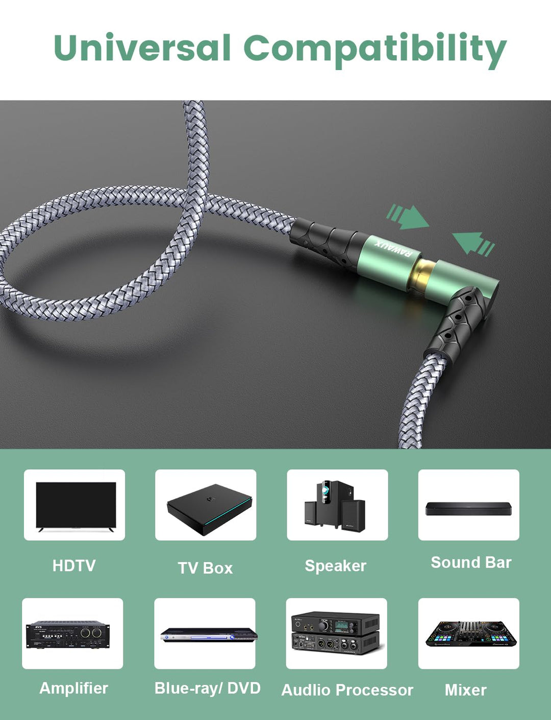 Cinch Verlängerung Kabel 3m, 90 Grad Gewinkelt Cinch Audiokabel Stecker zu Buchse Stereo Subwoofer K