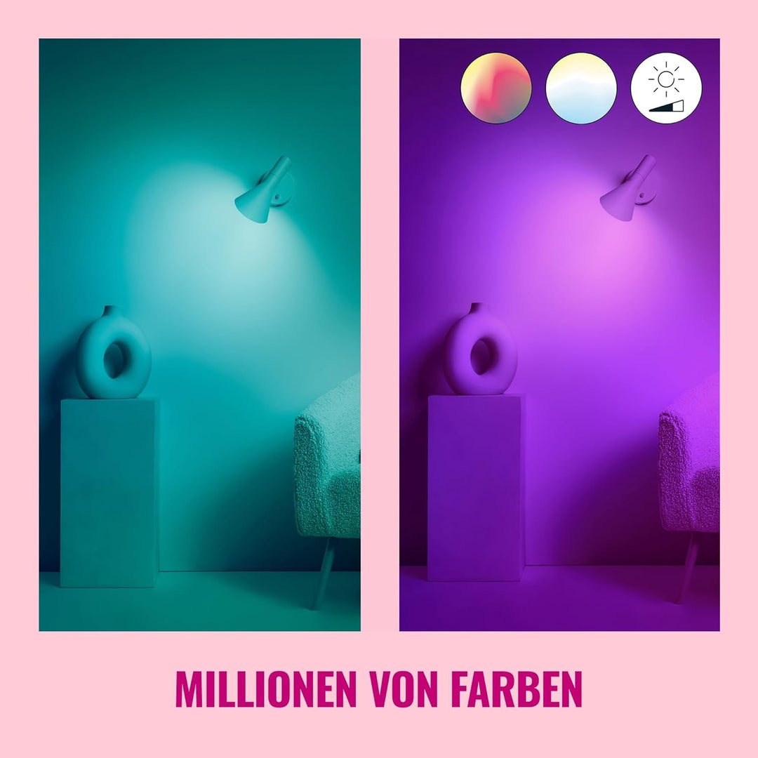 WiZ E14 LED Lampe Tunable White & Color, dimmbar, 40W, 16 Mio. Farben, smarte Steuerung per App/Stim