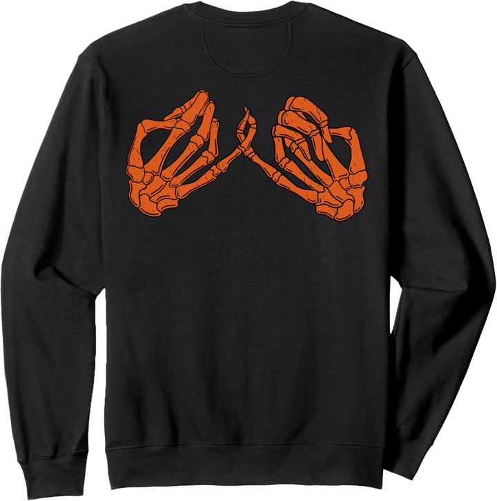 Backprint Skelett Hände mit gekreuzten Fingern Sweatshirt