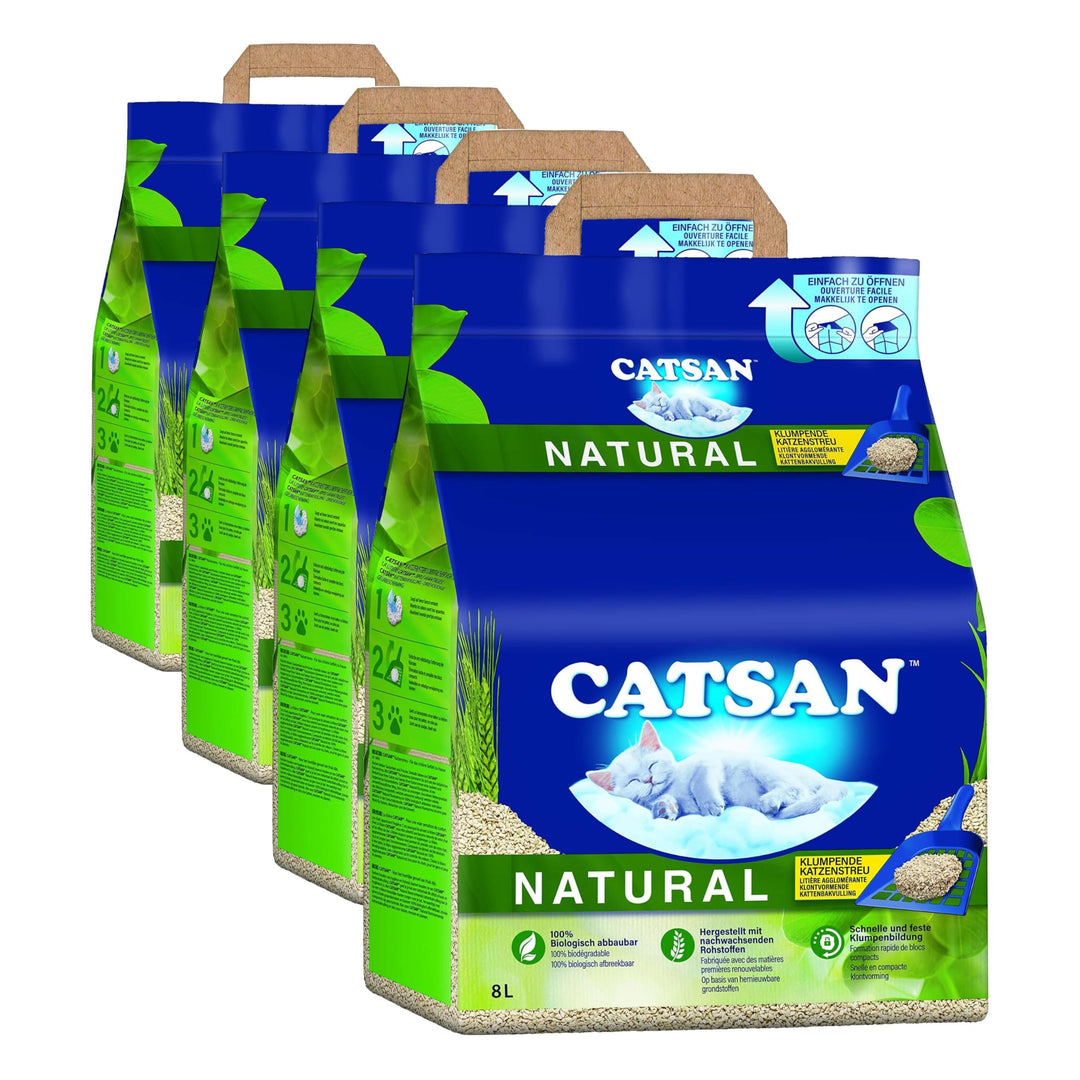 CATSAN Natural – Kompostierbare Klumpstreu für Katzen aus 100% Pflanzenfasern – Biologisch abbaubar
