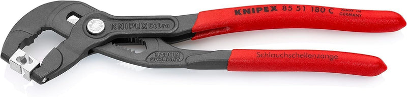 KNIPEX Schlauchschellenzange für Click-Schellen, Chrom-Vanadium, atramentiert, 180 mm, 85 51 180 C 1