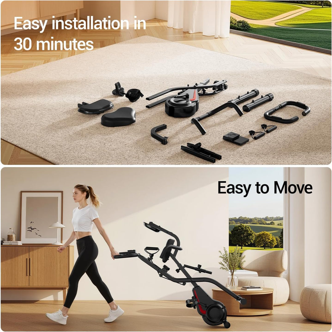 UMAY Heimtrainer Fahrrad Klappbar, Indoor Spinning Bike, Ergometer mit Pulsmessung & LED Display, Ho