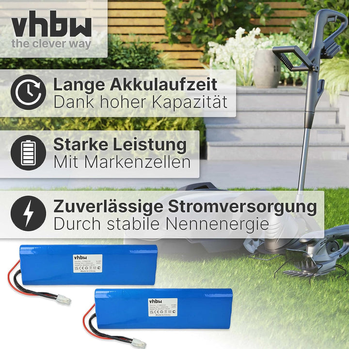 vhbw 2X Akku kompatibel mit Husqvarna Automower 210AC, 210C, 220AC, 230ACX, 260ACX, G2 (2004-2006),