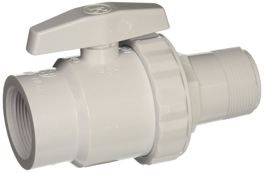 Hayward Trimline 2-Wege-Kugelhahn, 3,8 cm, SKT-Rohr aus PVC FIP, FIP