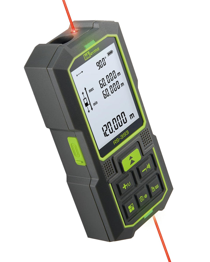 Bilaterales Laser Entfernungsmesser, 393Ft/120M Dual-Laser-Messwerkzeug, Wiederaufladbares Laser-Mes
