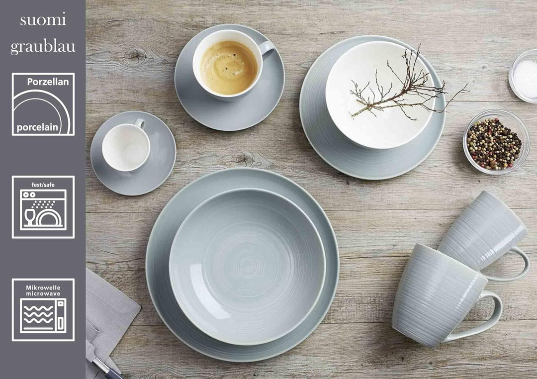 Ritzenhoff & Breker Suomi Suomi Suppenteller 4er Set, 20 cm, Tiefe Teller mit feinen & ausgeprägten
