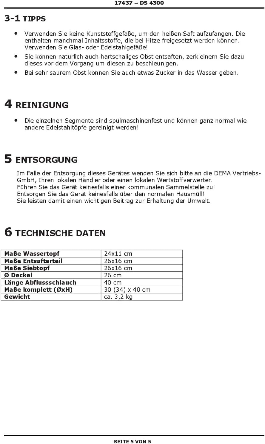 Edelstahl Dampfentsafter Dampf Entsafter Fruchtentsafter Obstpresse Saftpresse für ca. 8 Liter