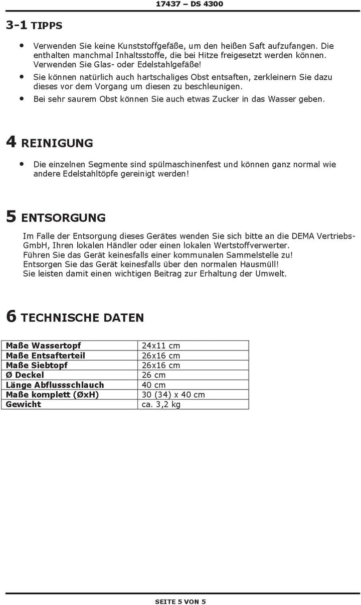 Edelstahl Dampfentsafter Dampf Entsafter Fruchtentsafter Obstpresse Saftpresse für ca. 8 Liter