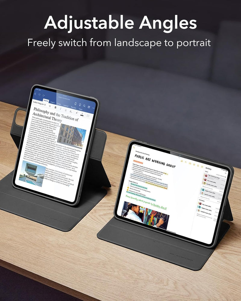 ESR für iPad Pro 11 Zoll Hülle (2024, 5. Generation) mit Stifthalter, Abnehmbarer Magnetabdeckung, v
