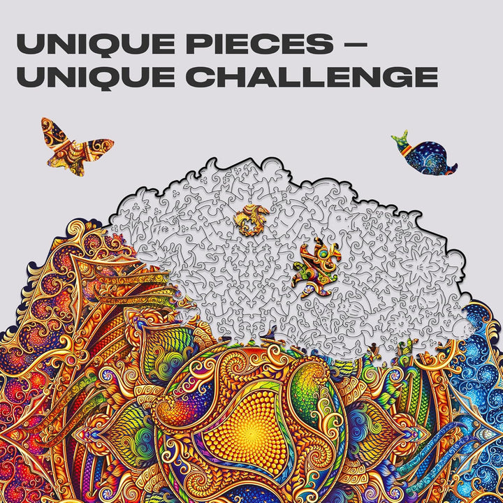 UNIDRAGON Original Holzpuzzle — Mandala Inexhaustible Abundance, 700 Teile, Royal Grösse 17.7x17.7 Z