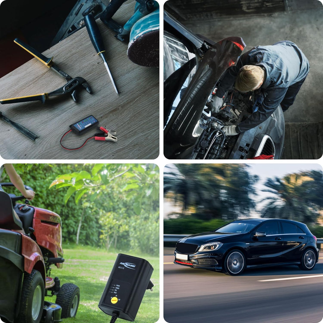 ANSMANN Batterie Ladegerät 2V/6V/12V mit Erhaltungsladung zum Einlagern von Blei Akkus (Gel, Wet, MF
