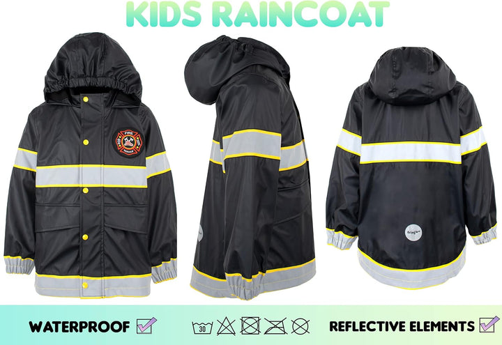 Fringoo - Regenmantel für Kinder - Dinosaurier-Design -Wasserdichte Jacke für Kinder - Mehrfarbige D
