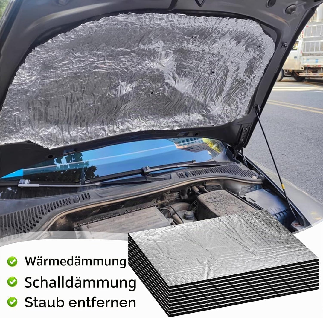 12 Stück Alubutyl Platten Dämmmatte, 400 * 250 * 5mm Isolierung Feuerfest Wasserdicht Antidröhnmatte