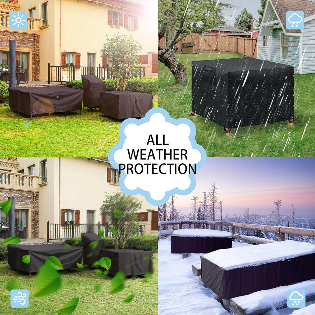 WUAYAMI Gartenmöbel Abdeckung wasserdichte Abdeckplane Gartenmöbel Winddicht Anti-UV Schwerlast 420D