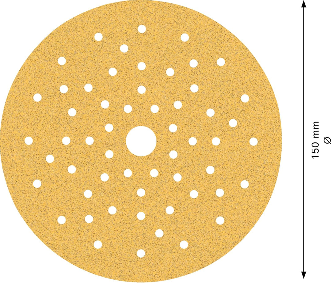 Bosch Accessories 50x Schleifpapier Expert C470 Mehrloch (für Hartholz, Farbe auf Holz, Ø 150 mm, Kö