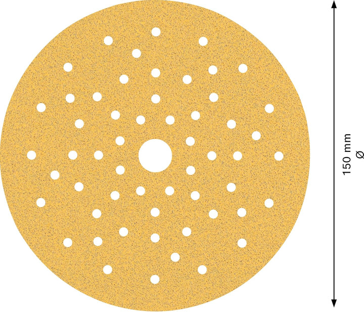 Bosch Accessories 50x Schleifpapier Expert C470 Mehrloch (für Hartholz, Farbe auf Holz, Ø 150 mm, Kö
