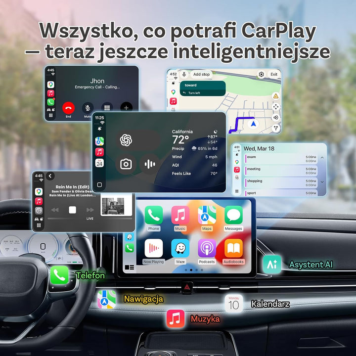 2026 Verbesserter OTTOCAST Mini Slim (USB-C Edition), 2-in-1 Wireless CarPlay & Android Auto Adapter