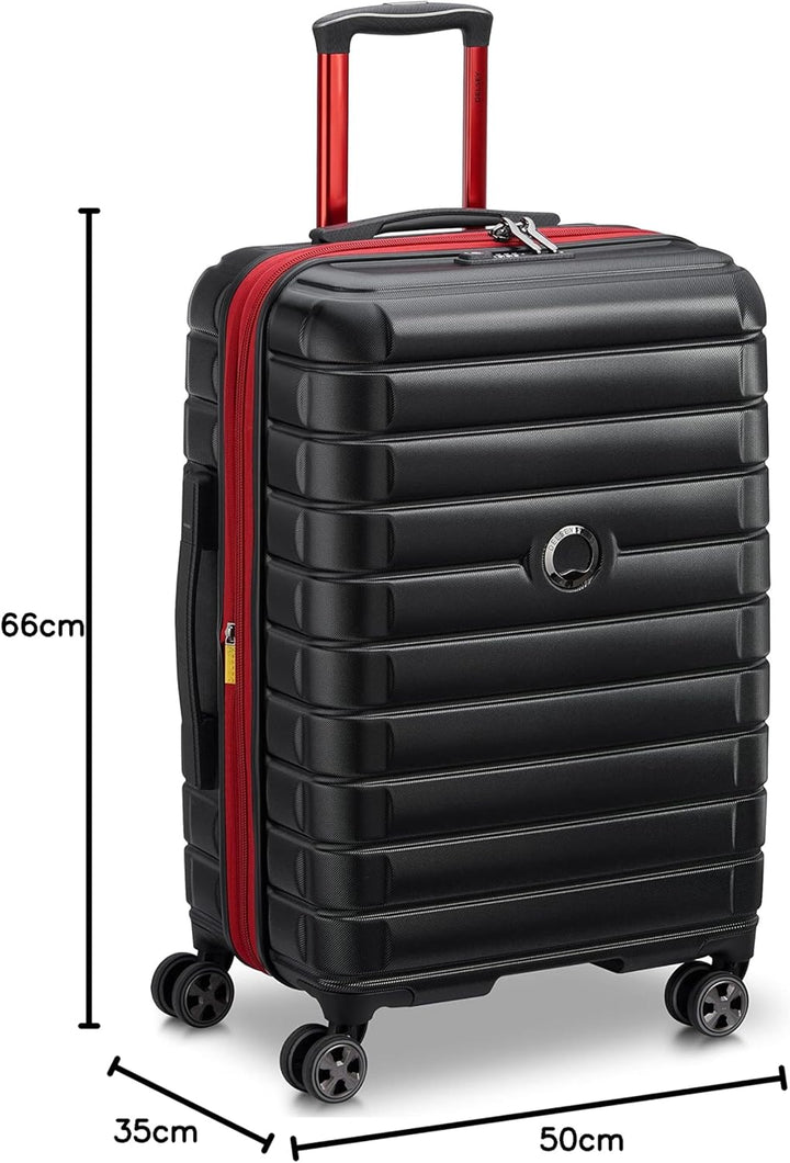 DELSEY PARIS - Shadow 5.0 – Koffer mittelgross ausziehbar – 66 cm – Schwarz, Schwarz, M, Koffer Koff