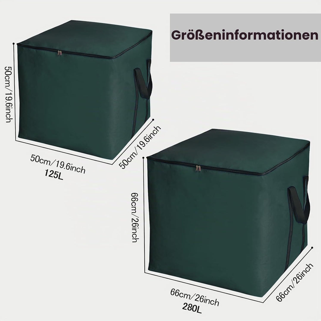280L Extra grosser Aufbewahrungsbeutel Aufbewahrungstasche Gartenauflagen | 66×66×66 cm Grün Packsac