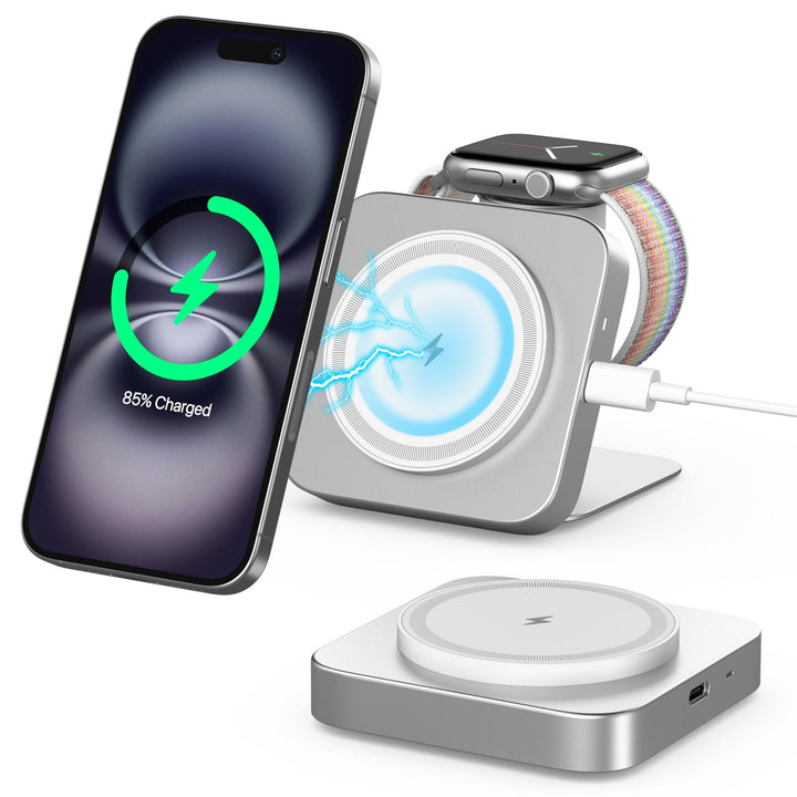 Mag-Safe Ladestation,Tragbare Ladegerät für Apple Watch und iPhone, induktive Ladestation für Reisen