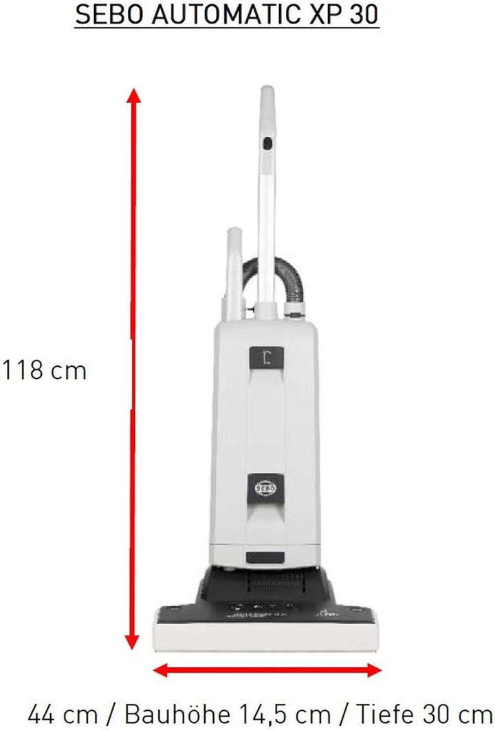 SEBO AUTOMATIC XP 30 Profi-Bürstsauger, grau, Leistung: 890W, 44cm Arbeitsbreite, 13m Aktionsradius.