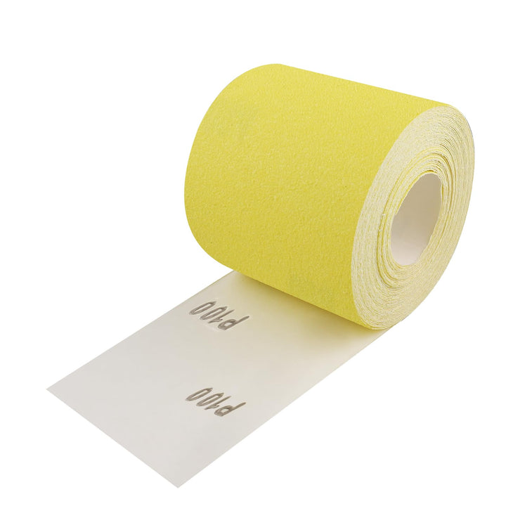 Shineboc Schleifpapier Rolle Gelbe, 93 mm x 10 m Schleifpapier Quarzsand-Trockenschleifpapier für Ha