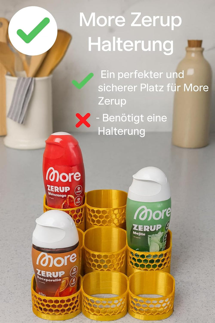 Generisch 8er More Zerup Halterung – Flaschenhalter – kompatibel mit More Zerup & ESN Sirupflaschen