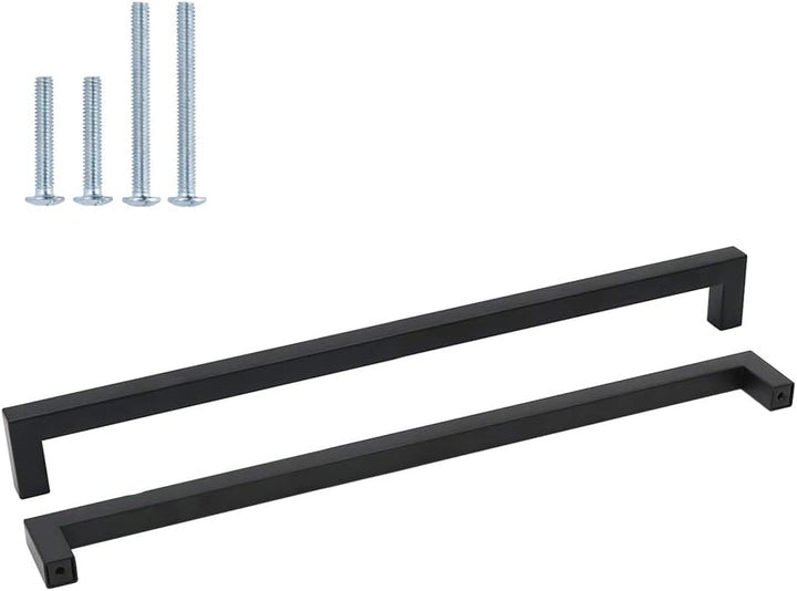 goldenwarm 5x 458mm Schwarz Möbelgriff Edelstahl Stangengriff Küchengriff LSJ12BK458 Griffe Schwarz