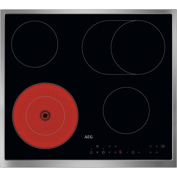 AEG Glaskeramik-Kochfeld Autark 60 cm, 4 Kochzonen, Aufliegend, Bräter- &amp; Mehrkreiskochzone, Exakte