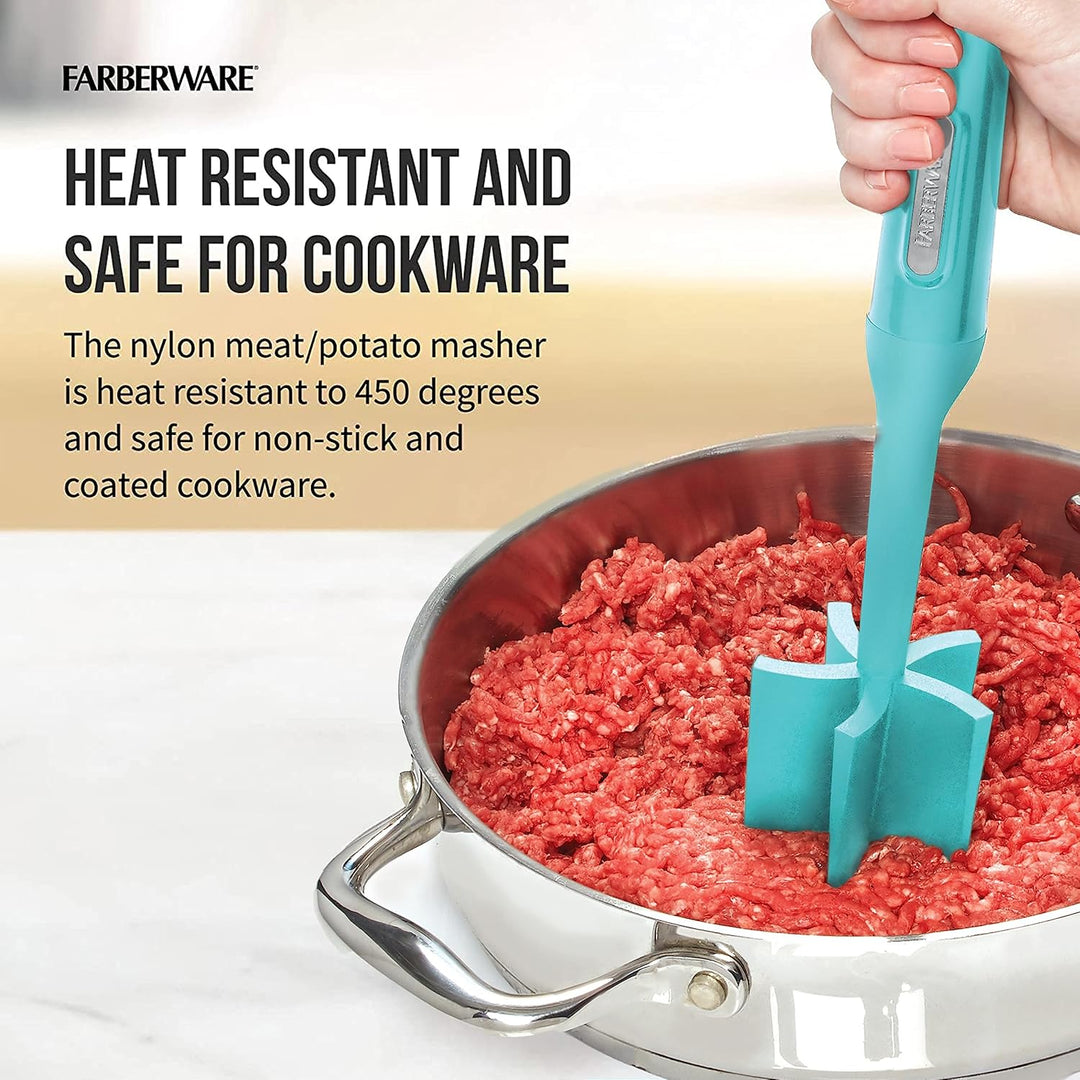 Farberware 5241284 Hitzebeständiger Fleisch- und Kartoffelstampfer aus Nylon, sicher für antihaftbes