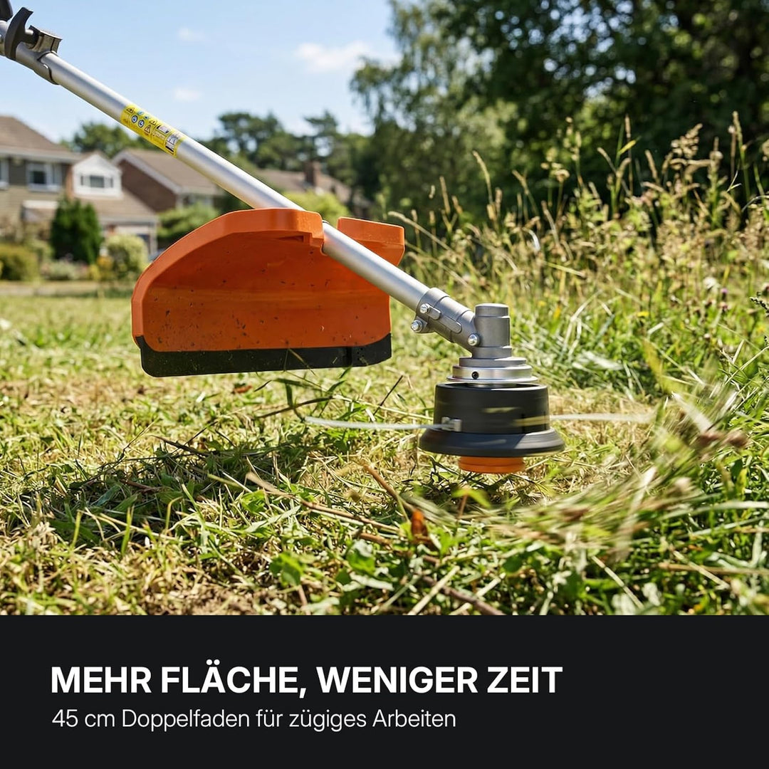 WORKIT 52 cm³ Motorsense Benzin 2 PS, 3-in-1 Freischneider Benzin & Rasentrimmer Benzin Set, inkl. U