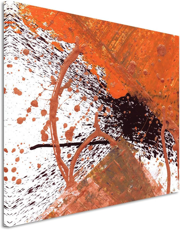 Paul Sinus Art 80x60cm Fotoleinwand Leinwanddruck Kunstdruck Wandbild orange schwarz weiss Tropfen