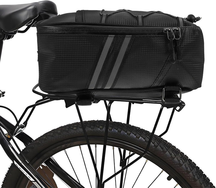 Cabilock wasserdichte Fahrradtasche aus Pu Leder Grosse Satteltasche für Gepäckträger Wiederverwendb