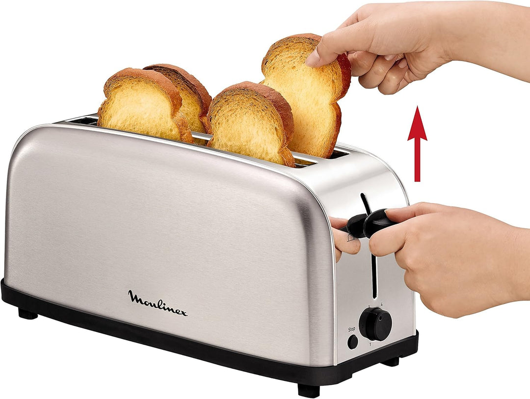 Moulinex Classic 2 Reb – Toaster, Leistung 1400 W, Edelstahl, Grau Grau 1400 W, Grau 1400 W
