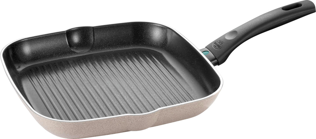 BALLARINI Ledro Grillpfanne, 28 cm, Aluminium, Induktionsgeeignet, Keramik-Antihaftbeschichtung, The