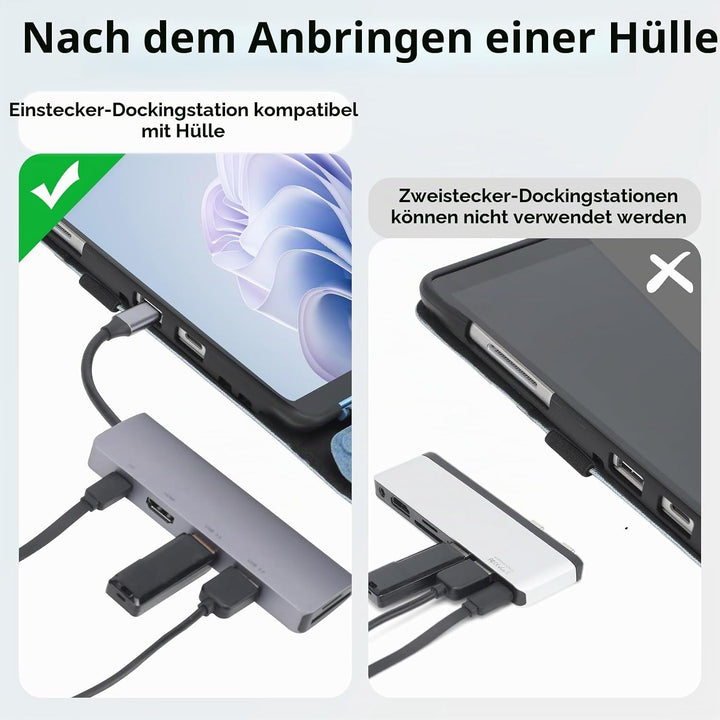Omnpak Hülle für Microsoft Surface pro 7+/ 7/6 /5/4, Anpassbarer Betrachtungswinkel, Kompatibel mit