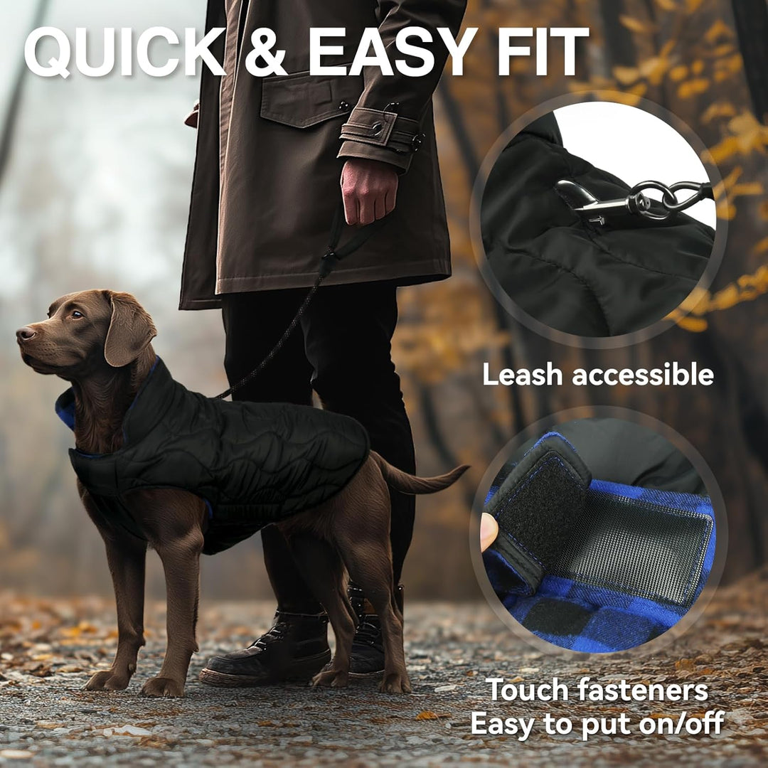 VIVAGLORY Softjoy Hundemantel, Wintermantel mit Bauchschutz, Hundejacke für Winter & Weihnachten, Wa