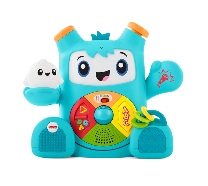 Fisher-Price FXD01 Mon Ami Rocki Interaktives Spielzeug mit Sound und Licht zum Lernen von Buchstabe