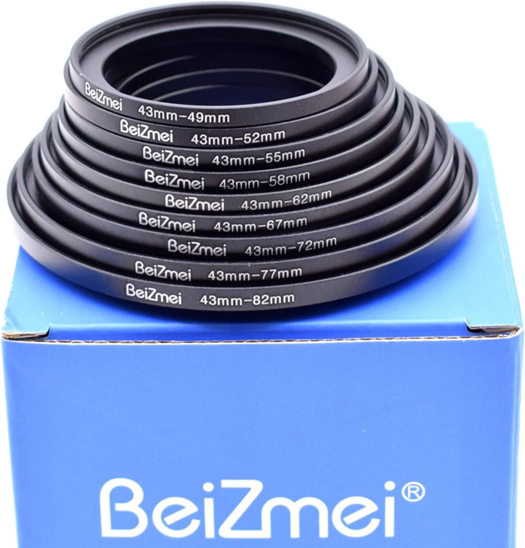 9Stück Kamera Objektiv Filter Ring Kompatibel für 43mm Kamera Objektiv,43-49/43-52/43-55/43-58/43-62