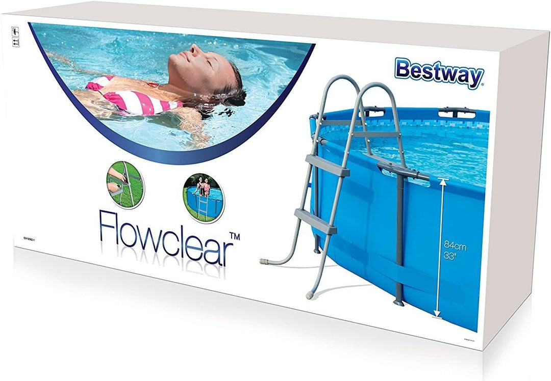 Bestway Poolleiter Pool Leiter Sicherheitsleiter 2 Stufen 76 bis 84cm Ultra-Frame Quick-Up Poolzubeh