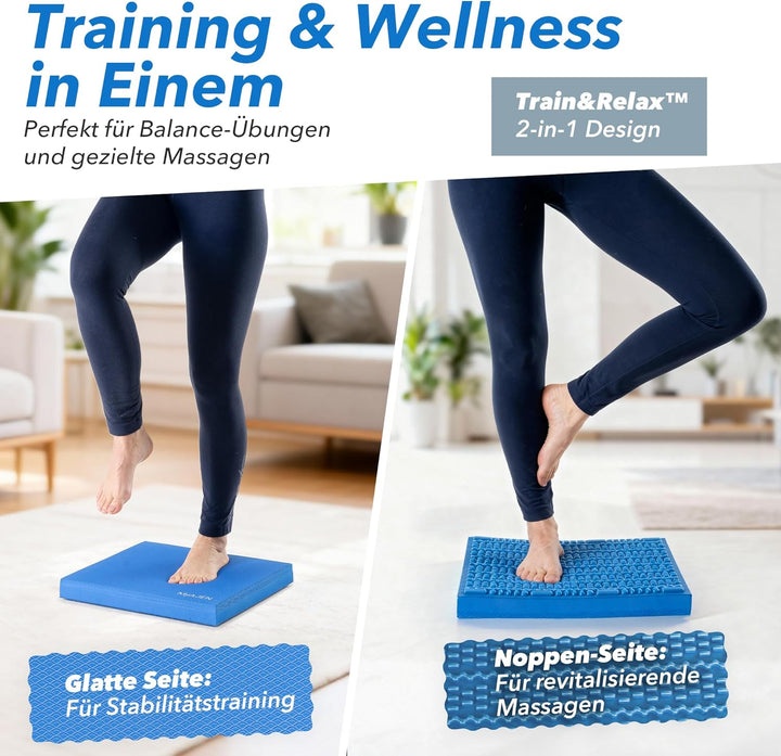 Balance Pad – 2-in-1 Balancekissen für Fitness, Yoga &amp; Core-Training – Rutschfestes Gleichgewichtski
